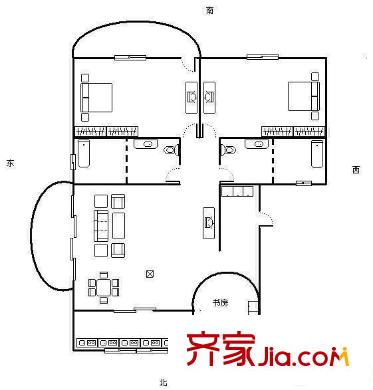 西園新苑 4室 戶型圖