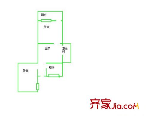 西峰新村 2室 戶型圖
