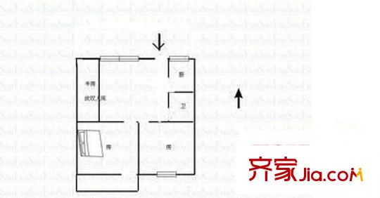 天榕花園 2室 戶型圖