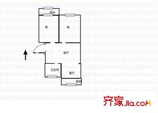 融僑花園三區(qū) 2室 戶型圖