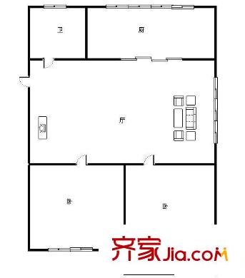 省林業(yè)廳宿舍 2室 戶型圖