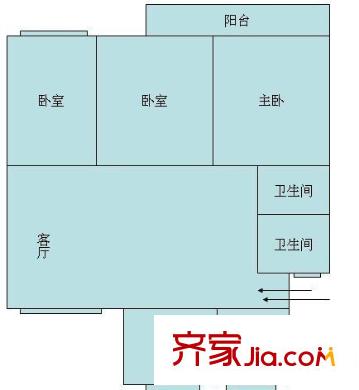 閩江新苑 3室 戶型圖