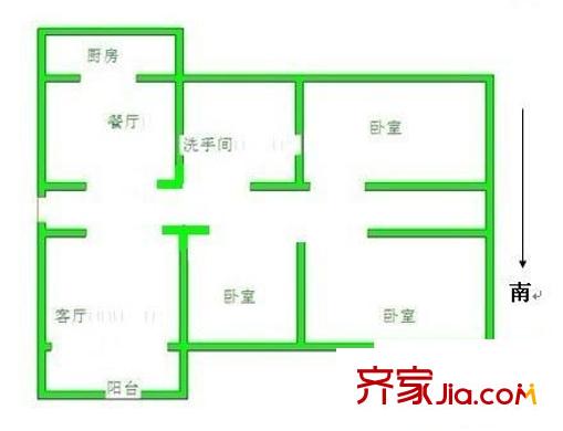 天元花園 3室 戶型圖