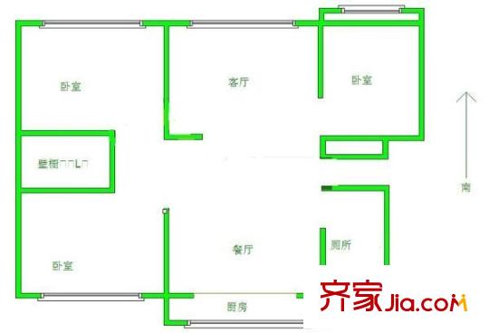 天元花園 3室 戶型圖