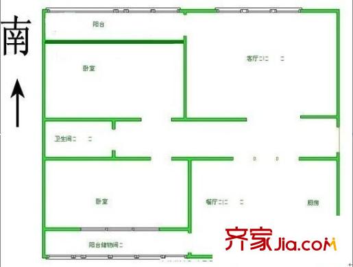 天元花園 2室 戶型圖