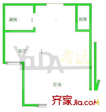 天元駿景戶型圖1居室 1室1廳1衛(wèi)1廚