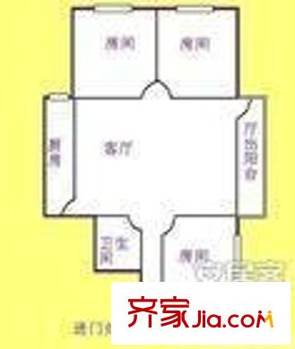 龍津苑小區(qū) 3室 戶型圖