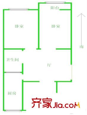 福樂園戶型圖3居室 3室1廳1衛(wèi)1廚