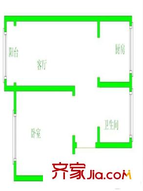福樂園戶型圖1居室 1室1廳1衛(wèi)1廚