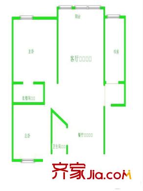 福樂園戶型圖3居室 3室2廳1衛(wèi)1廚