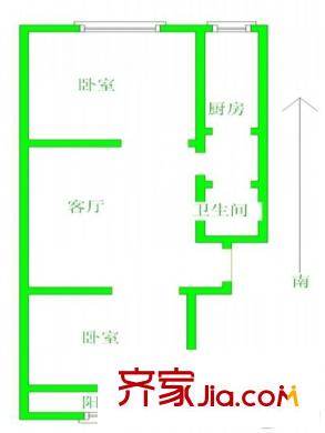 福樂園戶型圖2居室 2室1廳1衛(wèi)1廚