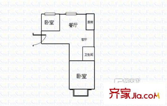鳳鳴公寓 2室戶型圖