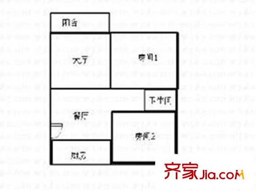 大學城美岐村 2室 戶型圖
