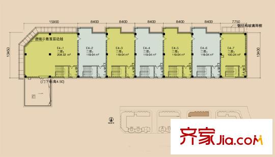 梧桐大道戶型圖E4二層平面圖 