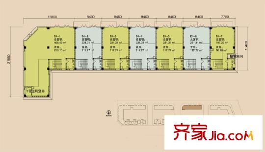 梧桐大道戶型圖E4首層平面圖 