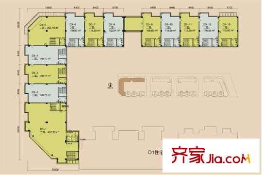 梧桐大道戶型圖D3二層平面圖 