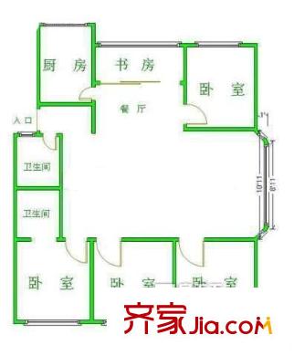 鰲峰花園 4室 戶型圖