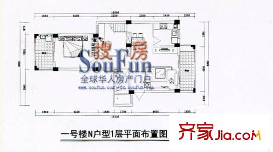 安居佳苑戶型圖2室2廳1衛(wèi)1廚