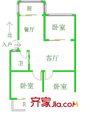 鰲峰花園 2室 戶型圖