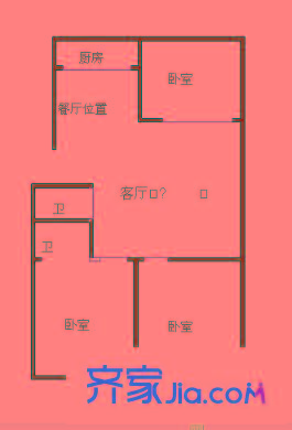 中亭街嘉同苑 3室 戶型圖