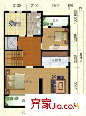 港東銘郡B戶型三層 7室4廳3衛(wèi)1廚