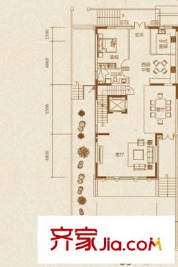 唐門一品雙拼B3戶型地上首層435平米 5室3廳3衛(wèi)1廚