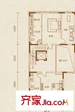 唐門一品雙拼B3戶型地上二層435平米 5室3廳3衛(wèi)1廚