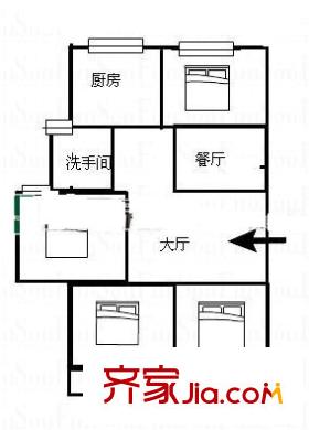  一中宿舍 4室戶型圖