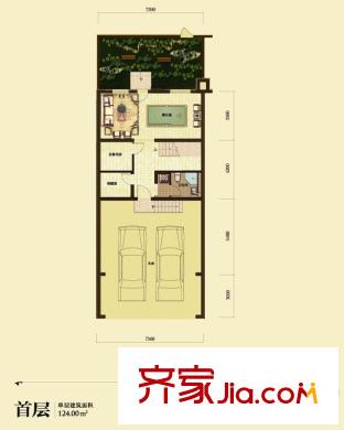 南湖壹平方米塞納左岸墅首層 3室1廳1衛(wèi)