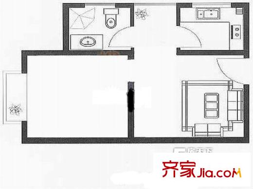 金鼎瑞市 1室 戶型圖