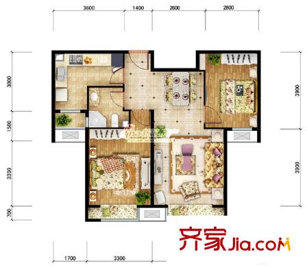 金源公寓 2室 戶型圖