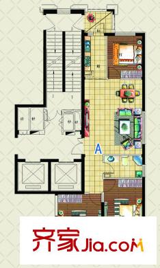尚誠國際1#2#樓標(biāo)準(zhǔn)層A戶型 3室2廳1衛(wèi)1廚