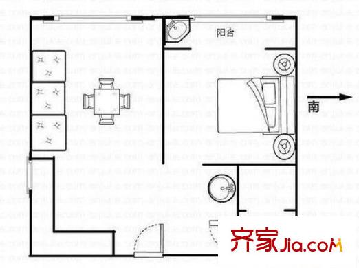弘繪箐華園 2室 戶型圖
