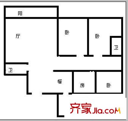 恒裕大廈 4室 戶型圖