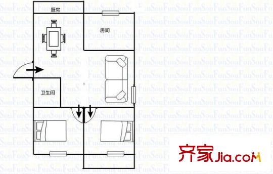 桂山新村 3室 戶型圖