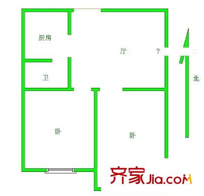 桂山新村 2室 戶型圖
