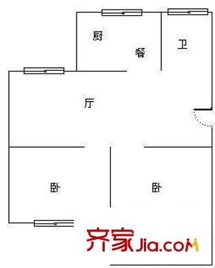 桂山新村 2室 戶型圖