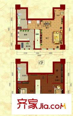新華文化廣場(chǎng)4#樓標(biāo)準(zhǔn)層J戶型 2室2廳2衛(wèi)1廚