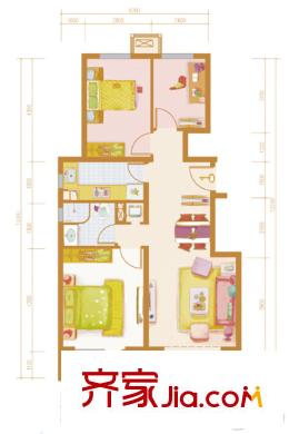 萬(wàn)科新里程2#3#4#樓標(biāo)準(zhǔn)層D戶型 3室2廳1衛(wèi)1廚