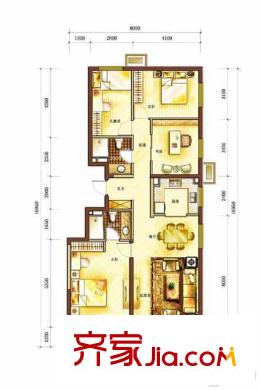 萬(wàn)科新里程9#樓標(biāo)準(zhǔn)層1T2M反戶型 4室2廳2衛(wèi)1廚