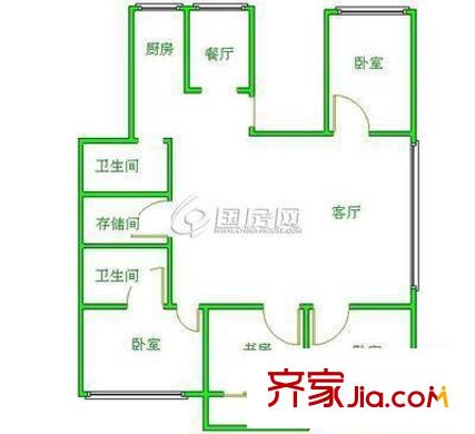 沁芳園 3室 戶型圖