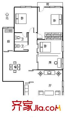 龍鑫公寓 4室 戶型圖