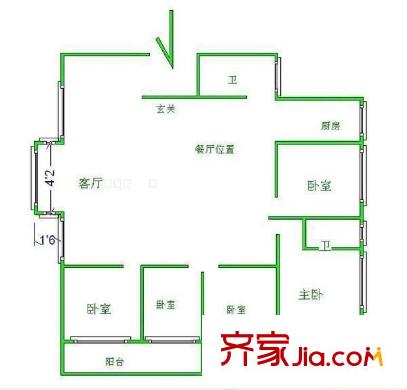 龍?chǎng)喂?5室 戶(hù)型圖