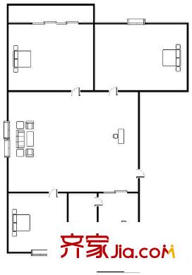 平方米尾新村 3室 戶型圖