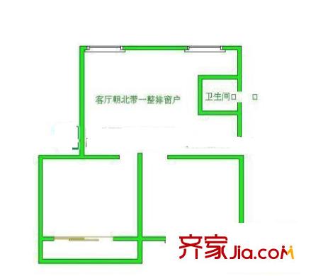 鼓一小教師單位宿舍 2室戶型圖