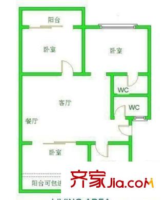 長福花園 3室 戶型圖