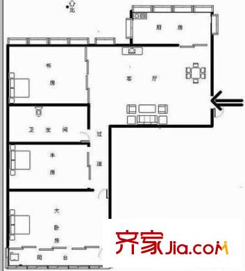 中利花園 3室 戶型圖