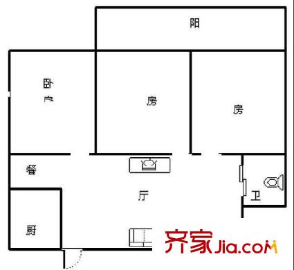 中利花園 3室 戶型圖