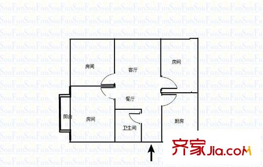 新南方花園 3室 戶型圖