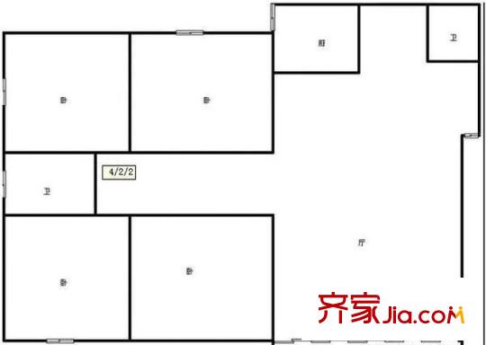 衣錦華庭一期 4室 戶型圖